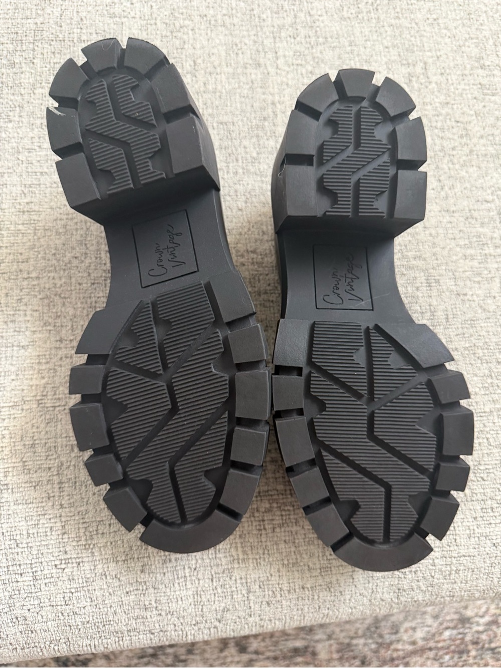 Crown Vintage Black Chunky Penny Loafers - Picture 3 of 5